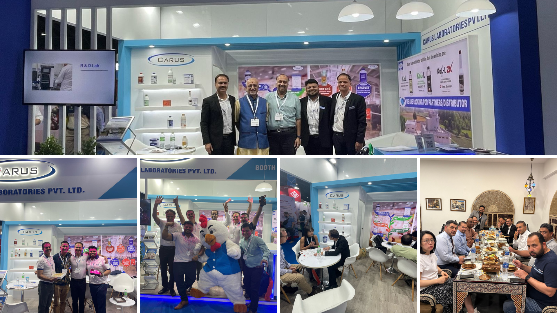 Carus Laboratories team engaging with global visitors at Booth 5070, Hall 3 during VIV Asia 2025