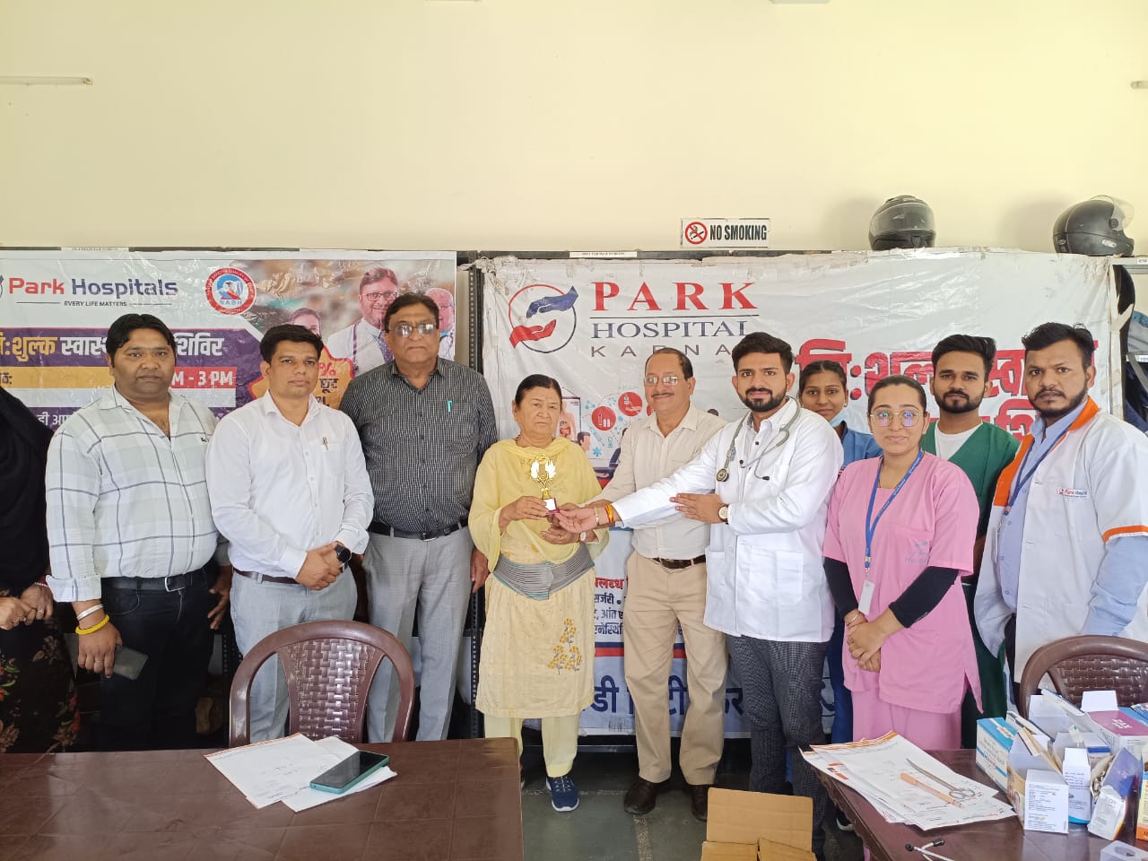 Doctors conducting employee health check-up at Carus Laboratories on World Health Day 2025